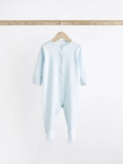 Pale Blue 4 Pack Elephant Baby Sleepsuits (0-2yrs) - Image 5 of 13