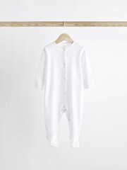 Pale Blue 4 Pack Elephant Baby Sleepsuits (0-2yrs) - Image 7 of 13