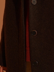 Superdry Brown Cult Studios Limited Edition LongLine Wool Coat - Image 5 of 5