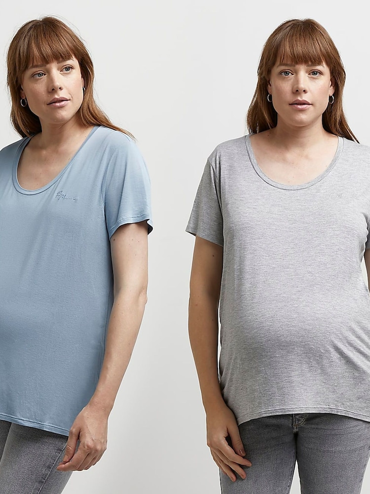 River Island, Umstandsmode, Still-T-Shirt im Lagen-Look, Multipack - Bild 1 von 4