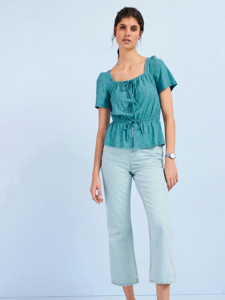Bleach Blue Cropped Kick Flare Jeans - Image 1 of 5