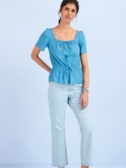 Bleach Blue Cropped Kick Flare Jeans - Image 2 of 5