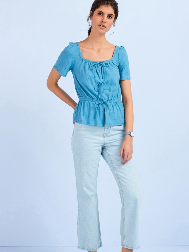 Bleach Blue Cropped Kick Flare Jeans - Image 2 of 5
