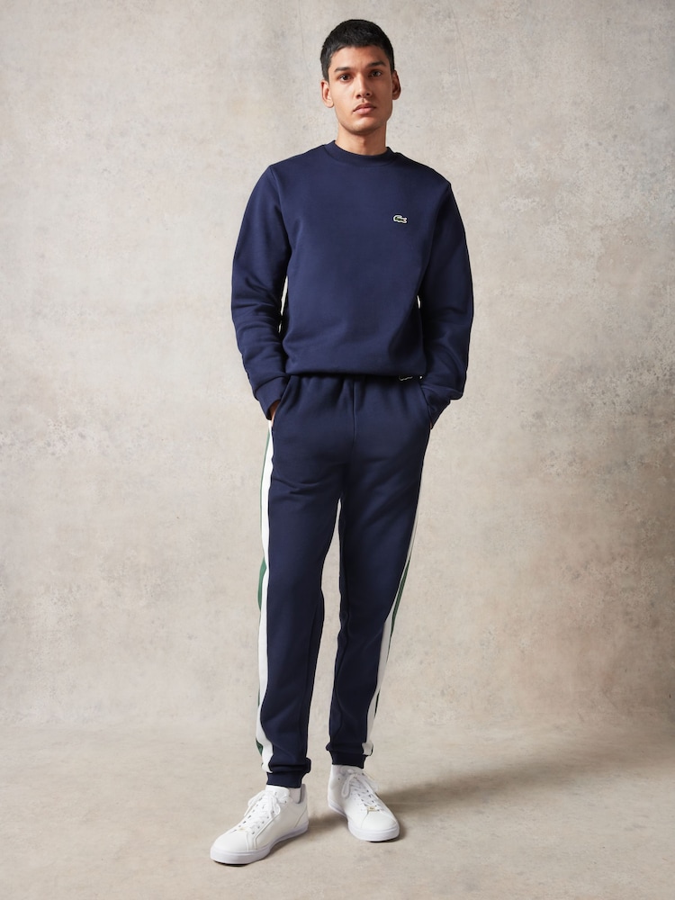 Lacoste Navy Blue Classic Fit Brushed Fleece Sweatshirt - Image 2 of 6 Lacoste Navy Blue Classic Fit Brushed Fleece Sweatshirt - Image 2 of 6