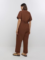 River Island Brown Plus Utility Jumpsuit - Image 2 of 4