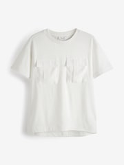 Ecru White Short Sleeve Pocket T-Shirt - Image 3 of 3