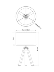 Brown Bronx Wood Tripod Table Lamp - Image 4 of 7