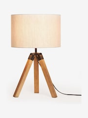 Brown Bronx Wood Tripod Table Lamp - Image 6 of 7