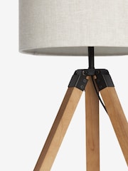 Brown Bronx Wood Tripod Table Lamp - Image 7 of 7