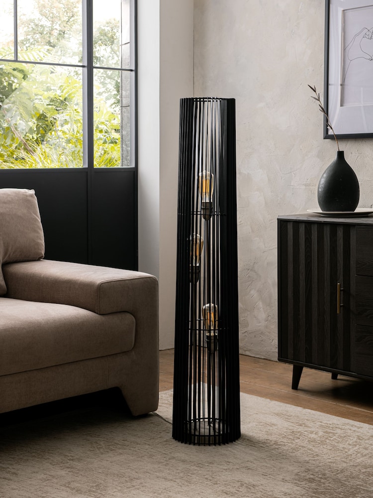 Black Brooklyn 3 Light Floor Lamp - Image 2 of 7 Black Brooklyn 3 Light Floor Lamp - Image 2 of 7