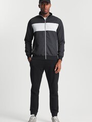 Jacamo Black Full Zip Colourblock Track Jacket - Image 1 of 4