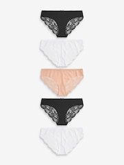 Black/White/Nude Brazilian Lace No VPL Brazilian Briefs 5 Pack - Image 1 of 1