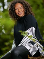 Live Unlimited Black Stripe Swing Jumper - Image 1 of 5