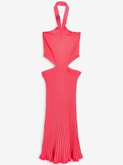 Pink - Kleid mit Zierausschnitt und Neckholder - Bild 1 von 1