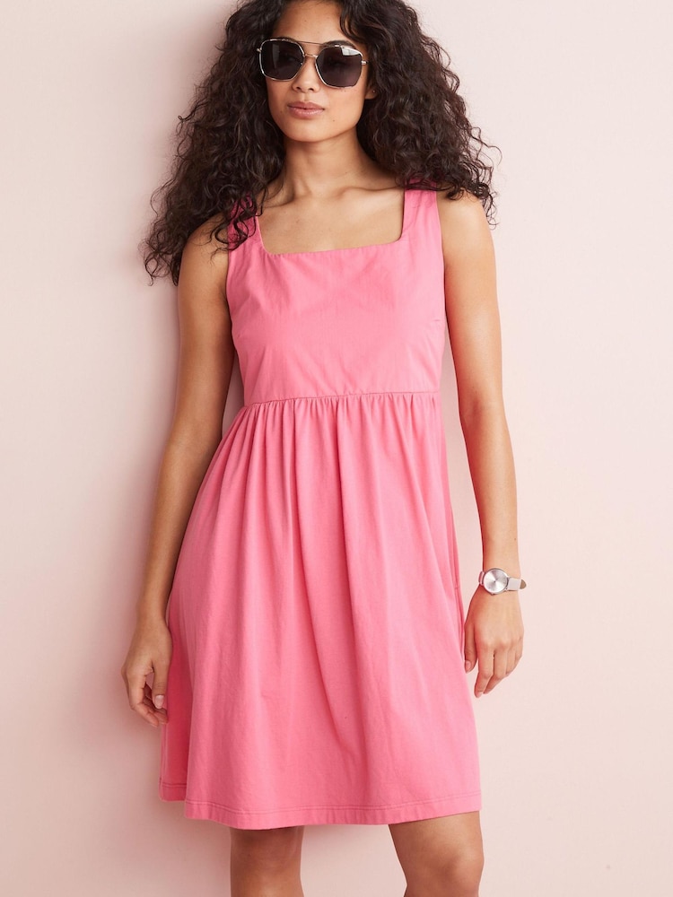 Pink Sleeveless Babydoll Midi Dress - Image 1 of 2