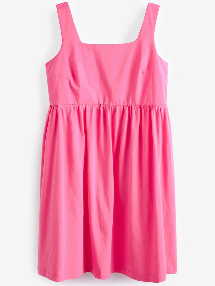 Pink Sleeveless Babydoll Midi Dress - Image 2 of 2