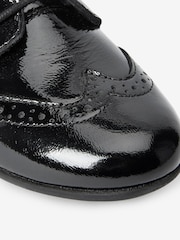 Black Patent Wide Fit (G) School Leather Lace-Up Brogues - Image 10 of 10