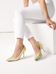 Gold Regular/Wide Fit Forever Comfort® Leather Court Shoes - Image 1 of 7