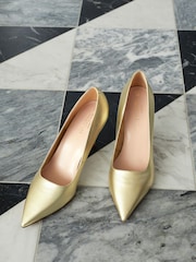 Gold Regular/Wide Fit Forever Comfort® Leather Court Shoes - Image 7 of 7