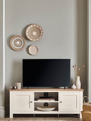 Cream Malvern Oak Effect Up to 60 inch Slim TV Unit - Image 1 of 11