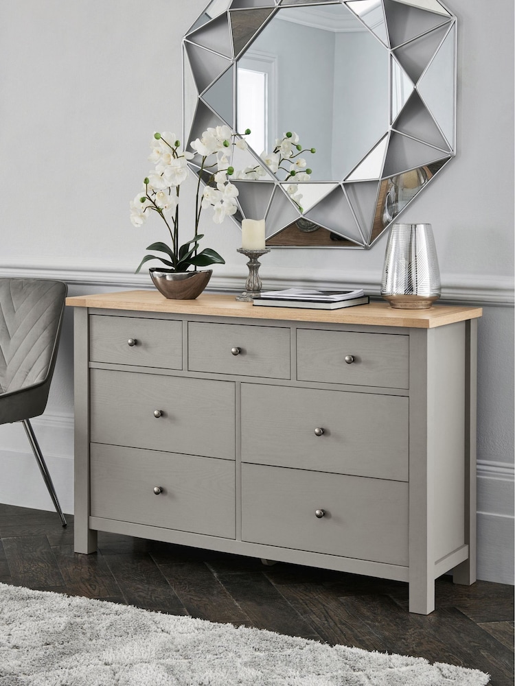Dove Grey Malvern Paint Effect 7 Drawer Chest of Drawers - Image 1 of 9