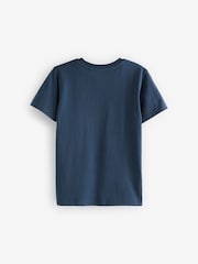 Navy Blue Stag Embroidered Short Sleeve T-Shirt (3-16yrs) - Image 2 of 3