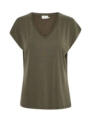 Kaffe Lise V-Neck Short Sleeve T-Shirt - Image 4 of 4