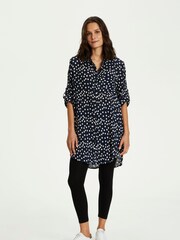 Kaffe Womens Loose Fit Kavivian Dot 100% Cotton Shirt Dress - Image 1 of 6