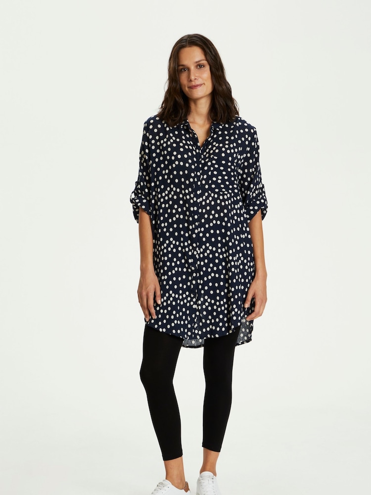 Kaffe Womens Loose Fit Kavivian Dot 100% Cotton Shirt Dress - Image 1 of 6 Kaffe Womens Loose Fit Kavivian Dot 100% Cotton Shirt Dress - Image 1 of 6
