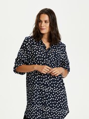 Kaffe Womens Loose Fit Kavivian Dot 100% Cotton Shirt Dress - Image 3 of 6