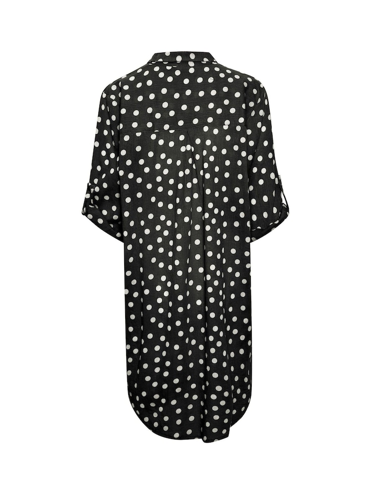 Kaffe Womens Loose Fit Kavivian Dot 100% Cotton Shirt Dress - Image 6 of 6 Kaffe Womens Loose Fit Kavivian Dot 100% Cotton Shirt Dress - Image 6 of 6