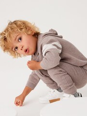 Taupe rjava - Komplet pletene jopice Ripple Hoody (3mesecev-7leto) - Slika 2 iz 7