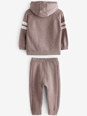 Taupe rjava - Komplet pletene jopice Ripple Hoody (3mesecev-7leto) - Slika 7 iz 7