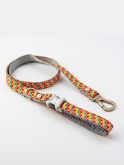 Hugo & Hudson Orange Multi Coloured Geometric Dog Lead - Image 2 of 4