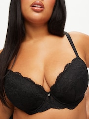 Ann Summers Black Sexy Lace Padded Plunge Bra - Image 6 of 11