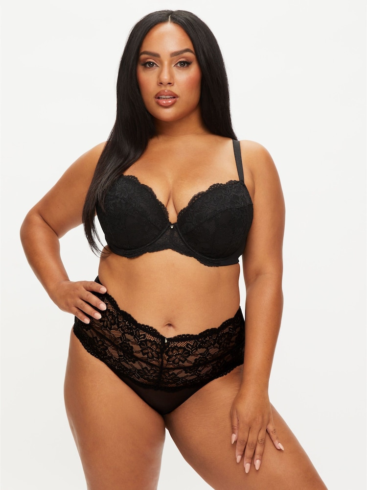 Zwart - Ann Summers sexy kanten gewatteerde diepuitgesneden beha - Image 7 of 11