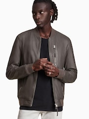 AllSaints Grey Boyton Bomber Coat - Image 1 of 7