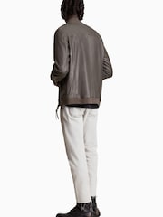 AllSaints Grey Boyton Bomber Coat - Image 2 of 7