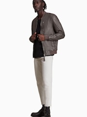 AllSaints Grey Boyton Bomber Coat - Image 3 of 7