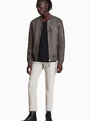 AllSaints Grey Boyton Bomber Coat - Image 4 of 7