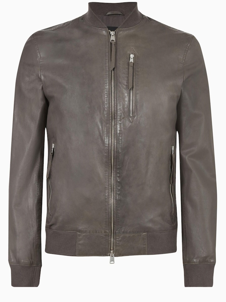 AllSaints Grey Boyton Bomber Coat - Image 7 of 7