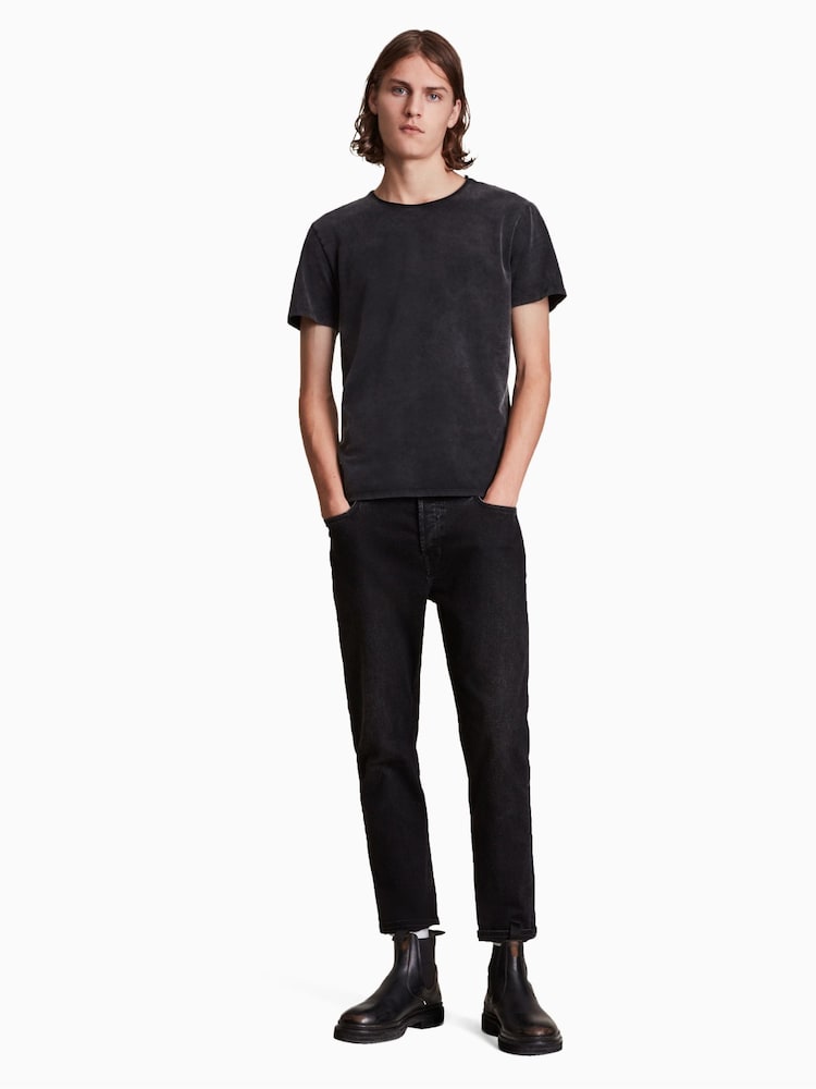 AllSaints Black Bodega Short Sleeve 100% Cotton T-Shirt - Image 2 of 6