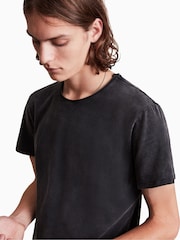 AllSaints Black Bodega Short Sleeve 100% Cotton T-Shirt - Image 5 of 6