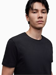 AllSaints Black Figure Short Sleeve Crew 100% Cotton T-Shirt - Image 2 of 7