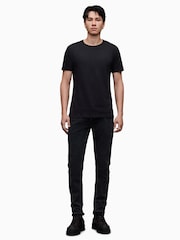 AllSaints Black Figure Short Sleeve Crew 100% Cotton T-Shirt - Image 4 of 7
