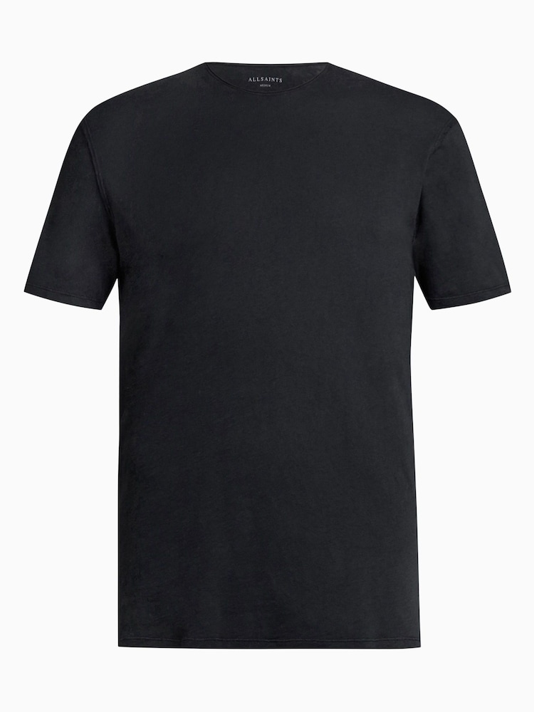 AllSaints Black Figure Short Sleeve Crew 100% Cotton T-Shirt - Image 7 of 7
