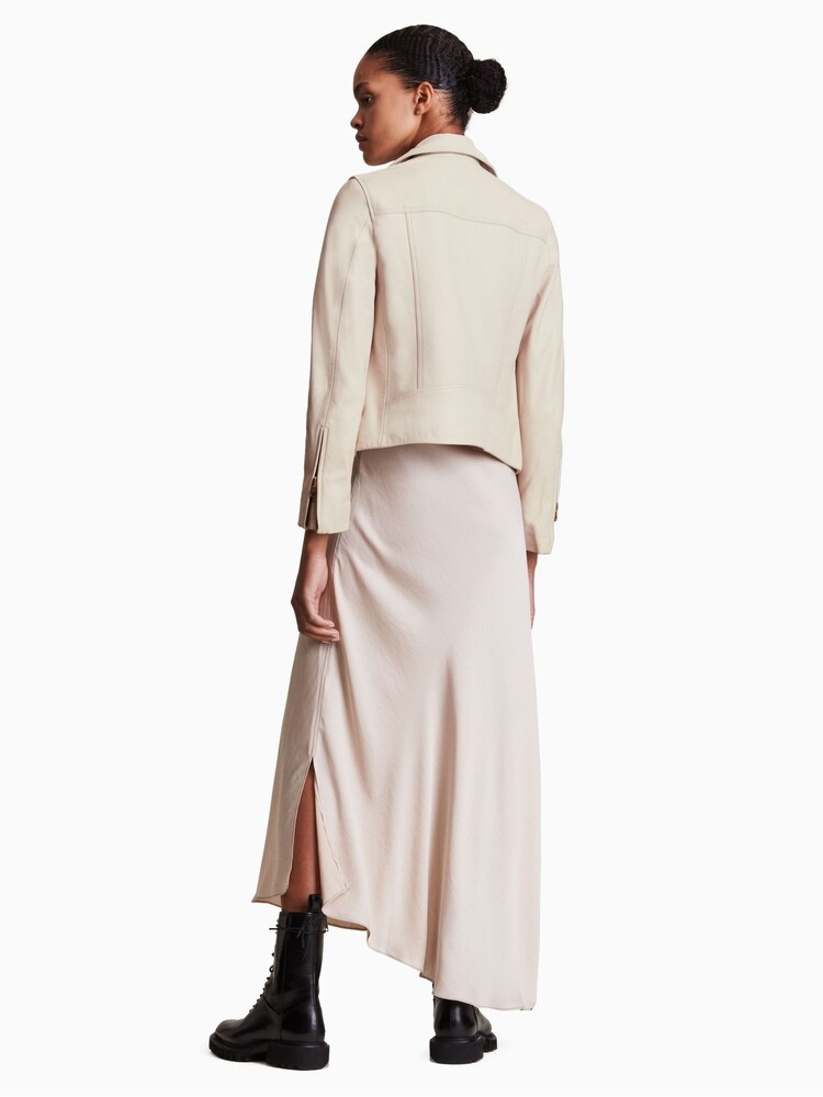 AllSaints White Dalby Biker Jacket - Image 2 of 5 AllSaints White Dalby Biker Jacket - Image 2 of 5