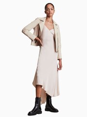 AllSaints White Dalby Biker Jacket - Image 4 of 5