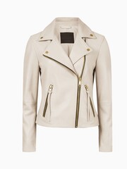 AllSaints White Dalby Biker Jacket - Image 5 of 5