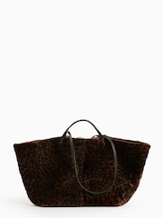 AllSaints Black Shearling Hannah Tote Bag - Image 2 of 5
